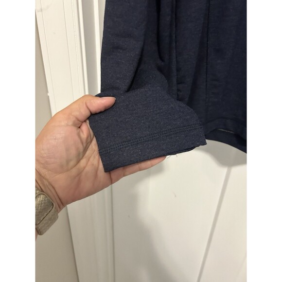 Orvis Shirt Mens XL Heather Navy Blue French Terry 1/4 Zip Pullover Long Sleeve - Picture 3 of 4